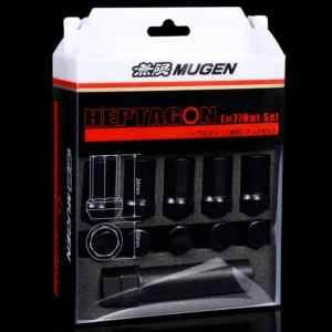 MUGEN BLACK LUG NUT SET - HEPTAGON #7